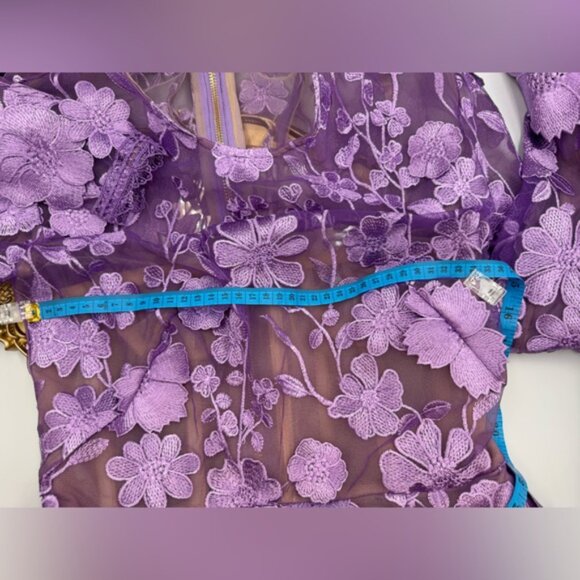 🆕 BRONX & BANCO 🧿 NWOT Bouquet Maraya Long Sleeve Mini Dress, Lilac Sz XS US 2 - Picture 15 of 16